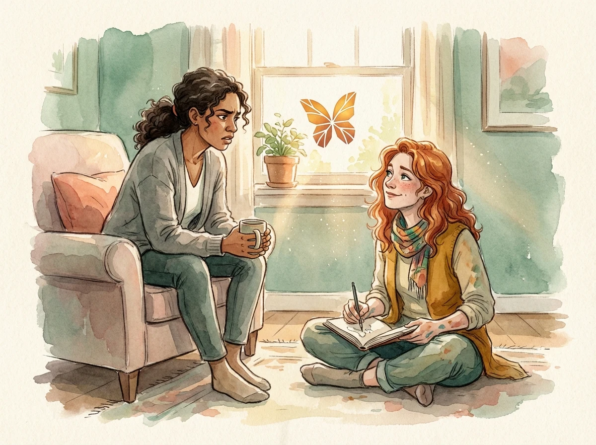 Nadia and Jolene — course illustration