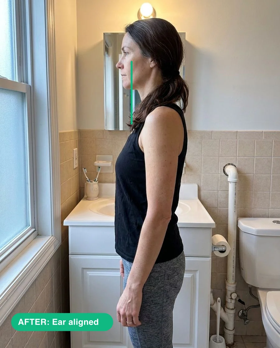 After — ear aligned over shoulder