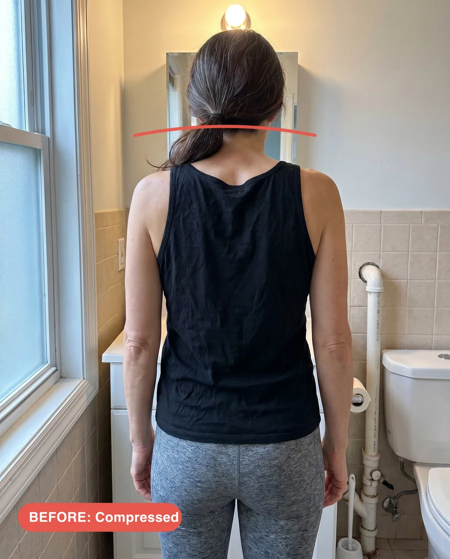 Before — compressed upper back and neck